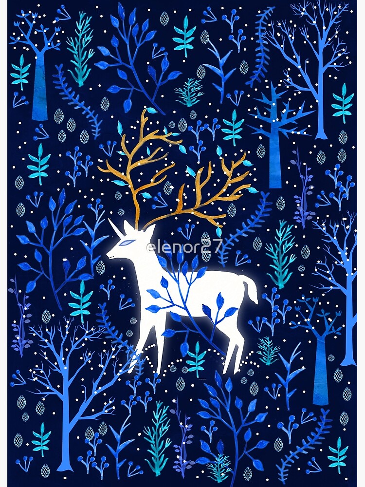 Thumbnail 2 of 2, Postcard, Deericorn In Blue designed and sold by elenor27.