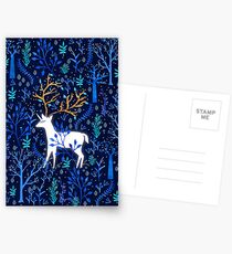 Deericorn In Blue Postcards