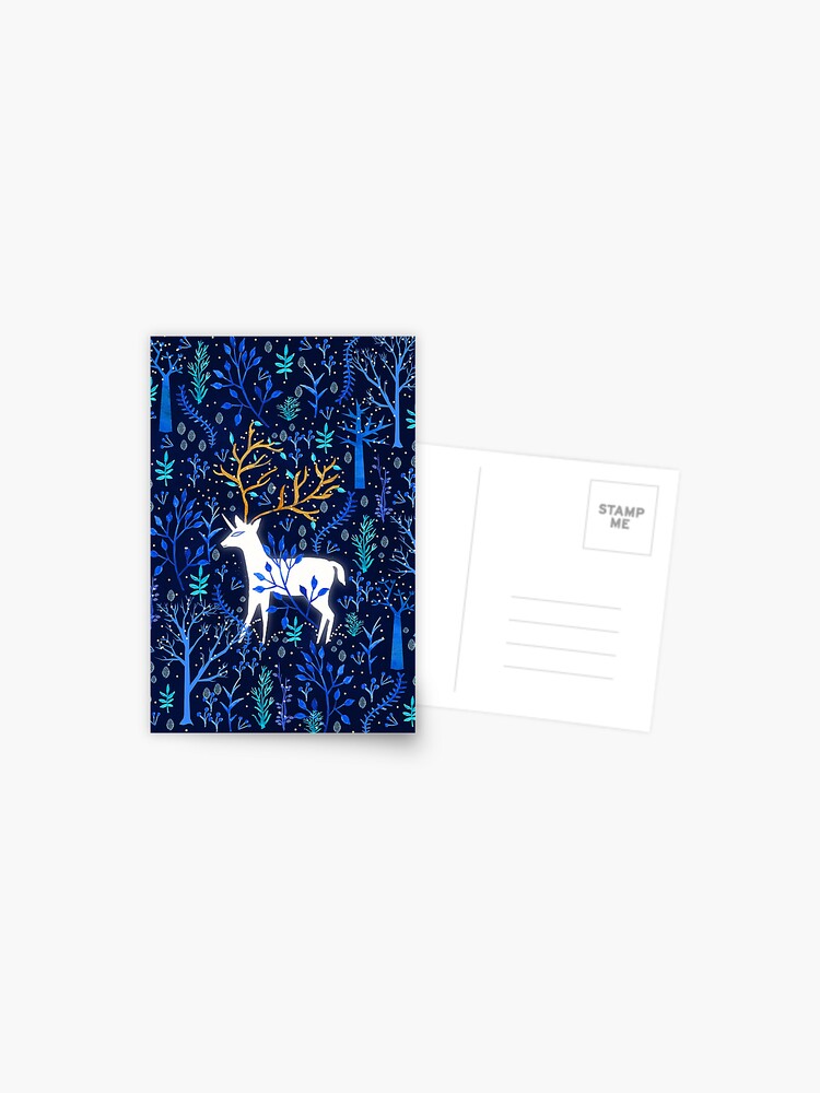 Thumbnail 1 of 2, Postcard, Deericorn In Blue designed and sold by elenor27.