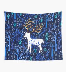 Deericorn In Blue Wall Tapestry