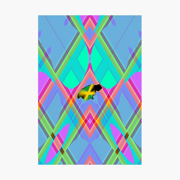 Item preview,  UNFORGETTABLE WEST INDIES CHRISTMAS SOUVENIRS - UNIQUE ABSTRACT CARIBBEAN GEOMETRIC PATTERN - GREATJAMAICAN VIBES FLAG INSPIRATION designed and sold by Ralek.