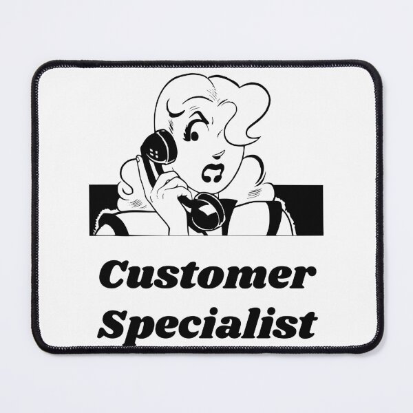 Item preview, 'Customer Specialist' Angry Woman Design - Retro Illustration Design for T-shirts, mugs, phone cases and other accessories designed and sold by Ridiculam Toga.