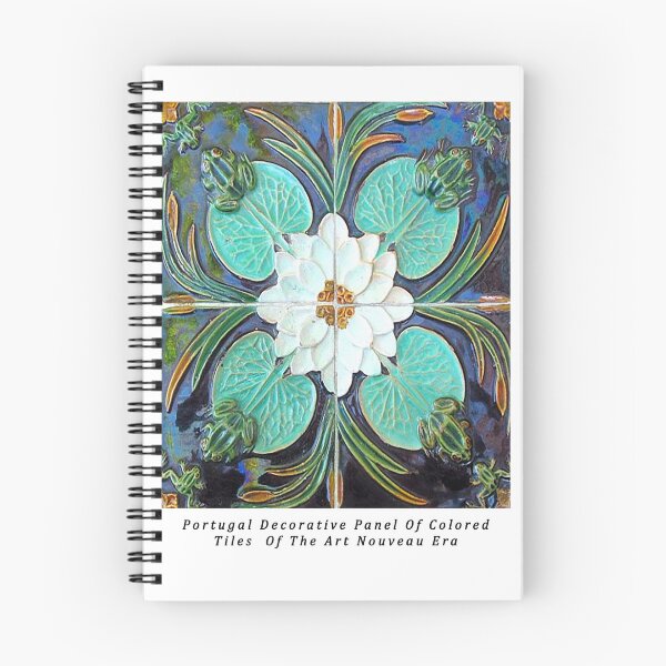 Item preview, Blue Floral Lotus Portuguese Tiles Art Nouveau,Portugal tiles, portuguese ceramic tiles, portuguese wall tiles, designed and sold by Tamas Das.