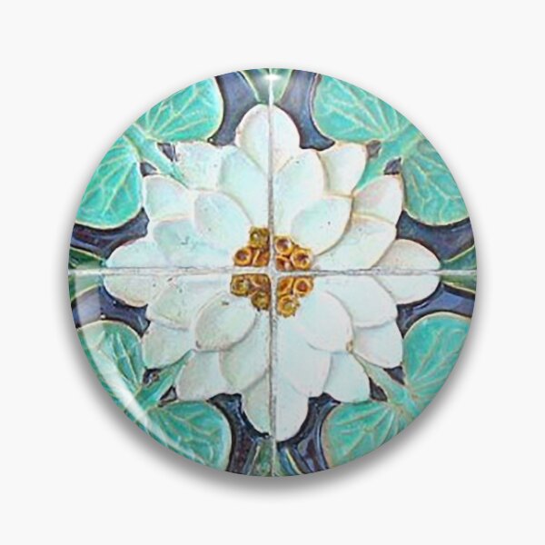 Item preview, Blue Floral Lotus Portuguese Tiles Art Nouveau,Portugal tiles, portuguese ceramic tiles, portuguese wall tiles, designed and sold by Tamas Das.