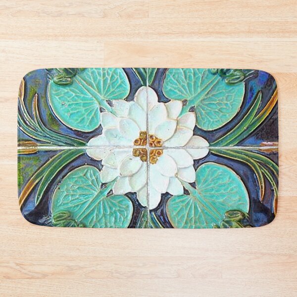 Item preview, Blue Floral Lotus Portuguese Tiles Art Nouveau,Portugal tiles, portuguese ceramic tiles, portuguese wall tiles, designed and sold by Tamas Das.
