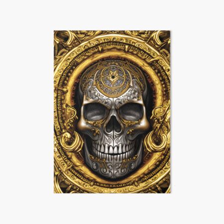 Blue and Gold Skull | Skull and Tentacles Artwork | Armored Skull |  Dystopian Skull | Warrior Skull | Poster