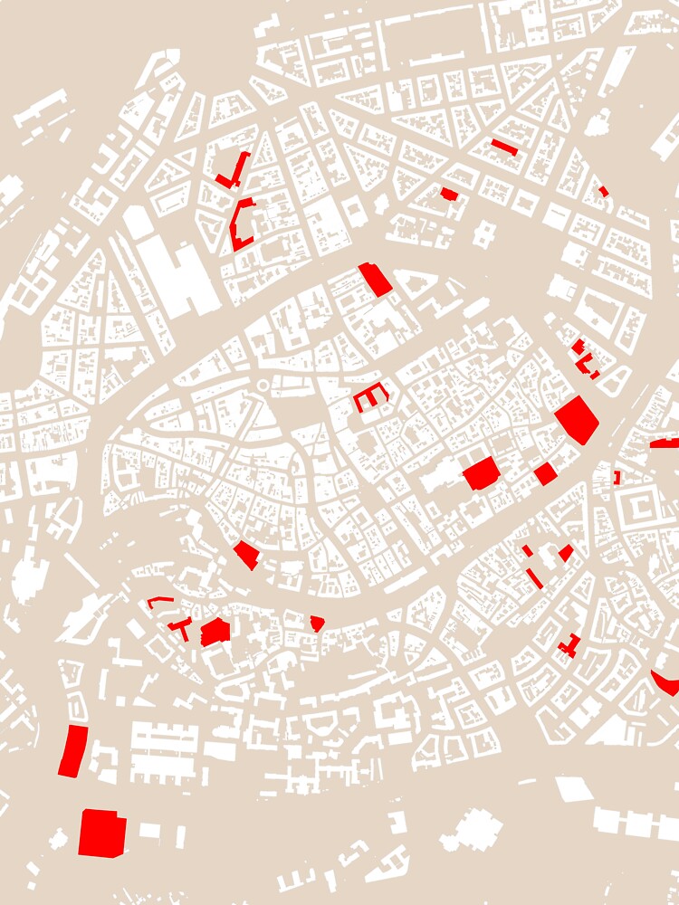 Map of Strasbourg, France with its schools in color by jean-nicolas