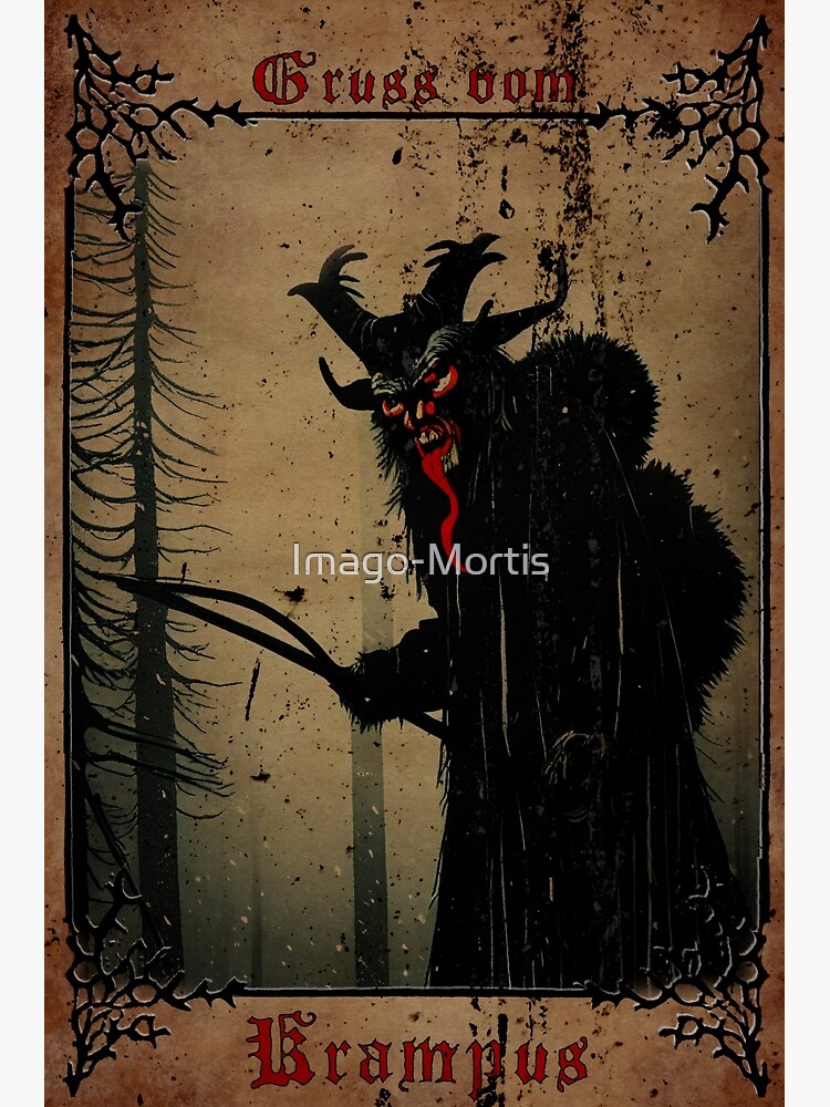 Thumbnail 2 of 2, Greeting Card, Krampus Woodcut designed and sold by Imago-Mortis.