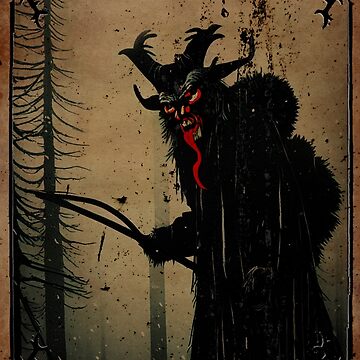 Artwork thumbnail, Krampus Woodcut by Imago-Mortis