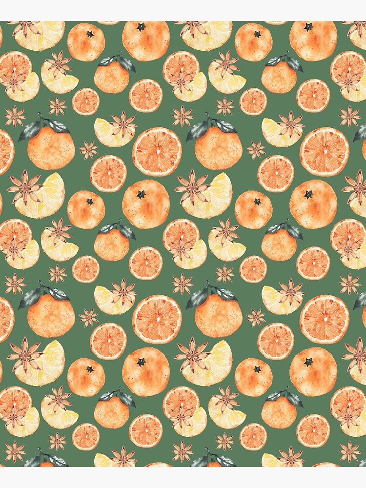 Christmas Baking Food Spiced Oranges with Star Anise Green by MarieJamesPaper