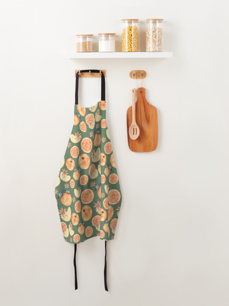 Alternate view of Christmas Baking Food Spiced Oranges with Star Anise Green Apron