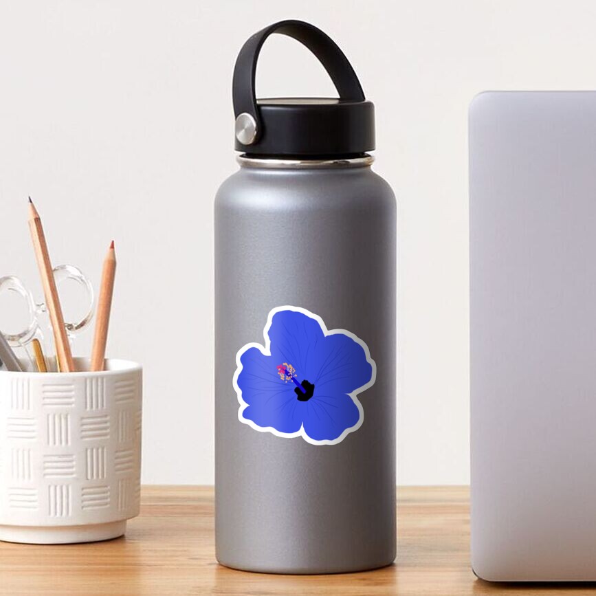 Royal Blue Hibiscus Sticker