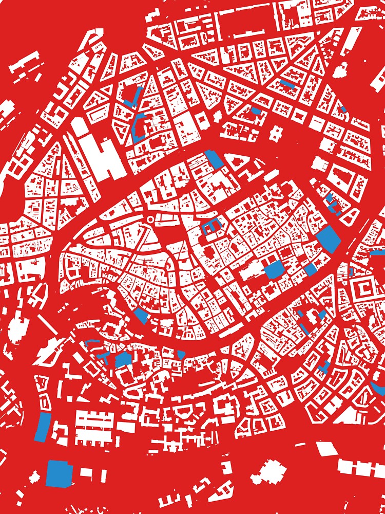 Map of Strasbourg, France with its schools in color by jean-nicolas