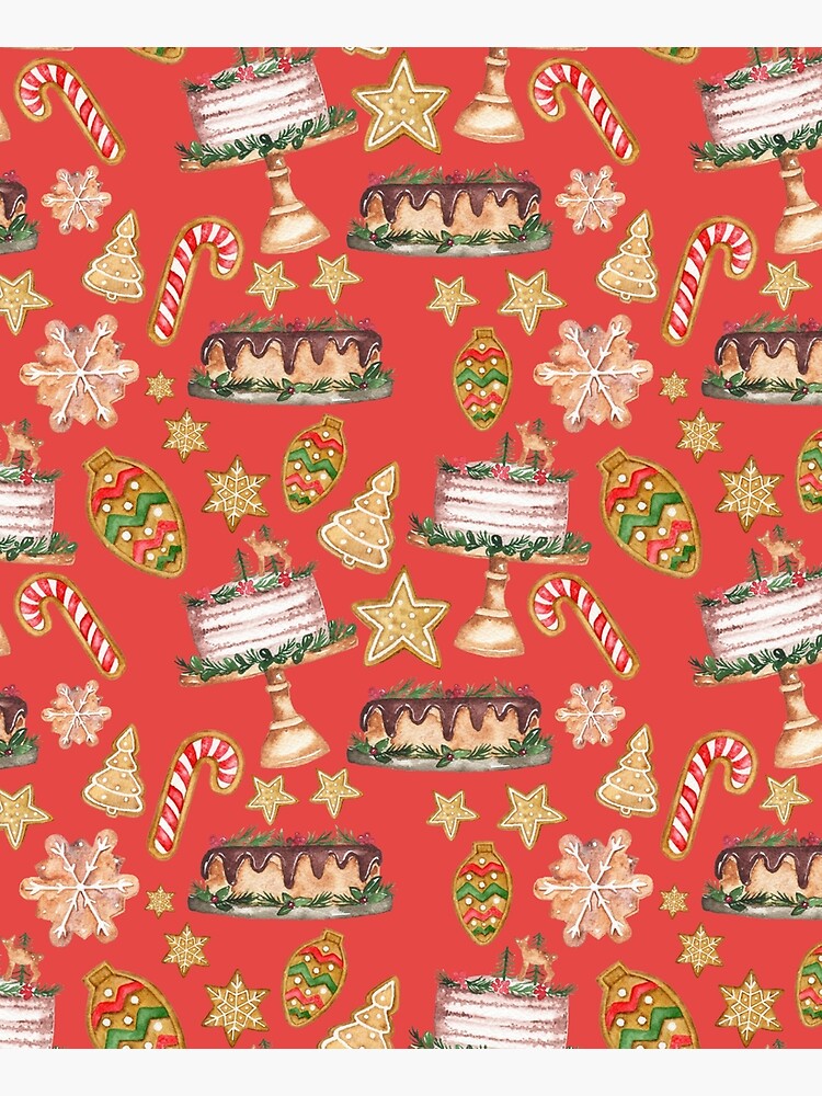 Christmas Baking Food Cake, Cookies and Candy Canes by MarieJamesPaper
