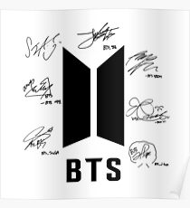 bts bangtan boys signatures signature autograph Poster
