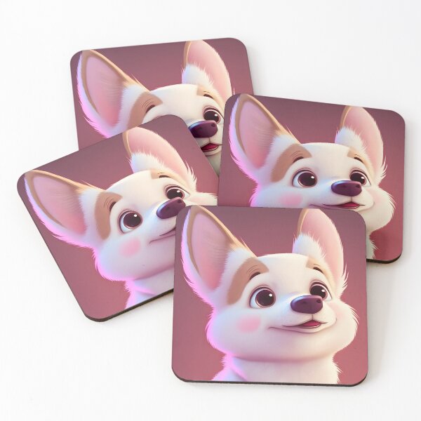 Item preview, White albino corgi dog designed and sold by Tuko Designs.