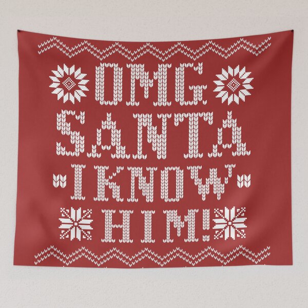 Item preview, omg santa i know him elf christmas sweaters funny santa christmas,funny quote sweater,christmas sweater, funny ugly sweater,ugly christmas sweater designed and sold by cutedream.