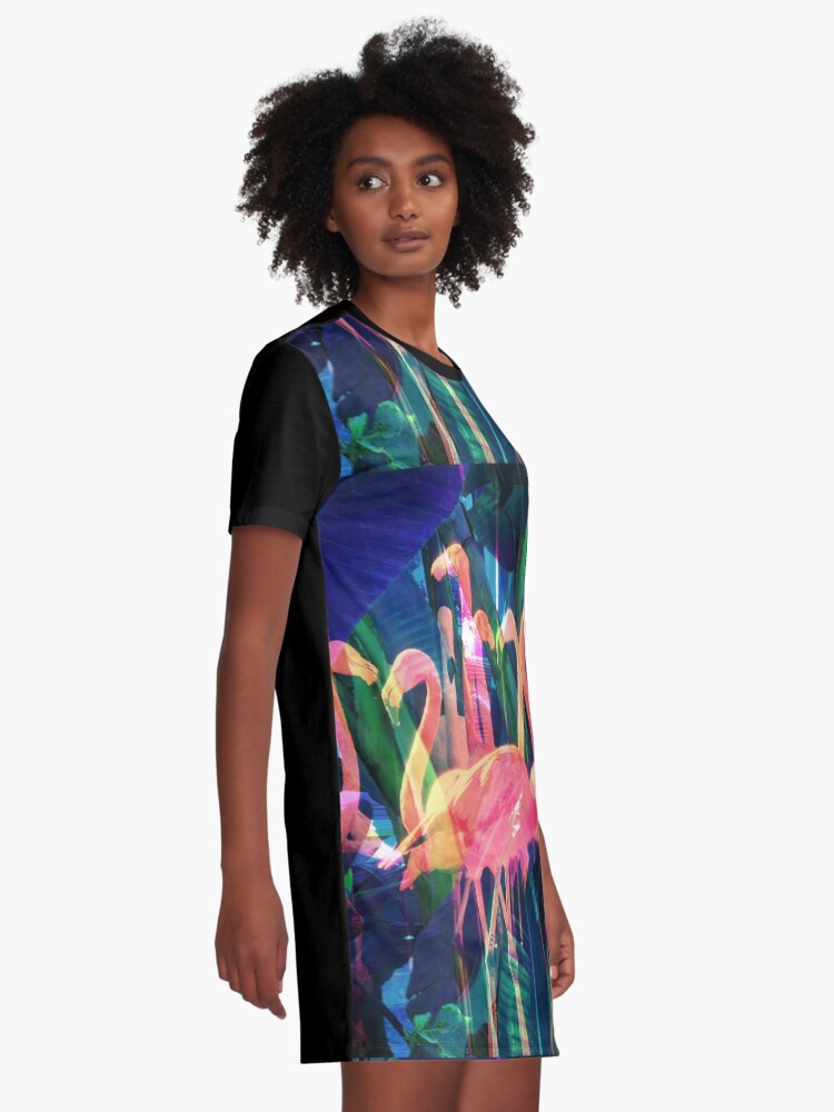 Alternate view of Flamingo Dance Graphic T-Shirt Dress