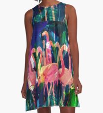 Flamingo Dance A-Line Dress
