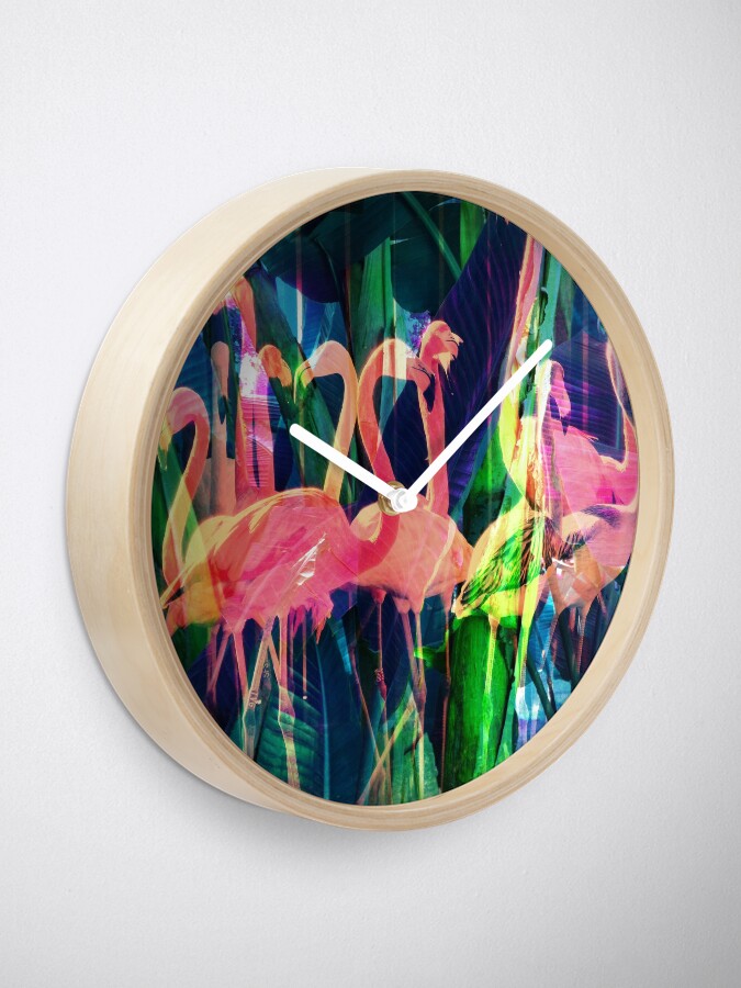 Alternate view of Flamingo Dance Clock