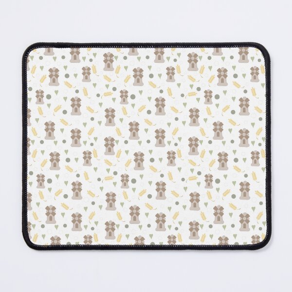 Item preview, rural pattern with windmills and ears of grain designed and sold by SunGraphicArt.