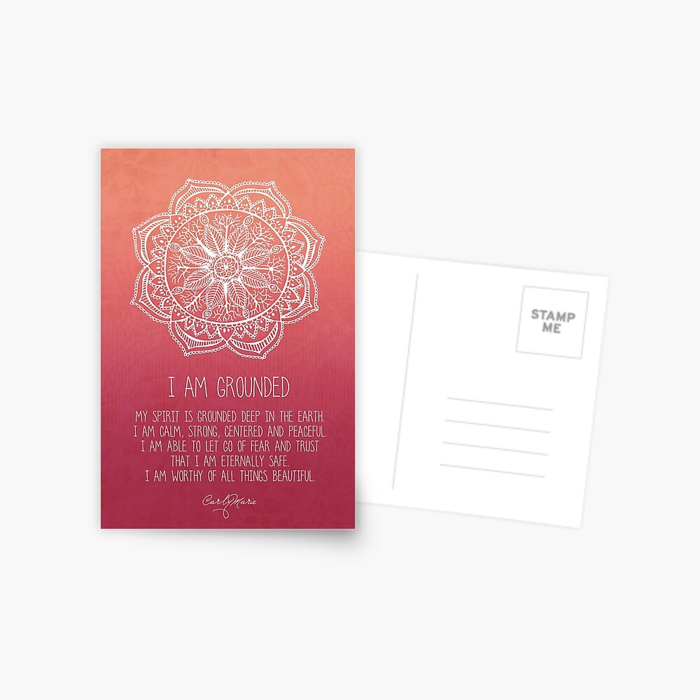 I Am Grounded - Root Chakra Postcard
