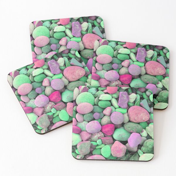 Item preview, Pink And Green Space Pebbles, Digitally Altered Photograph Of Pebbles designed and sold by TrulyEpoque.