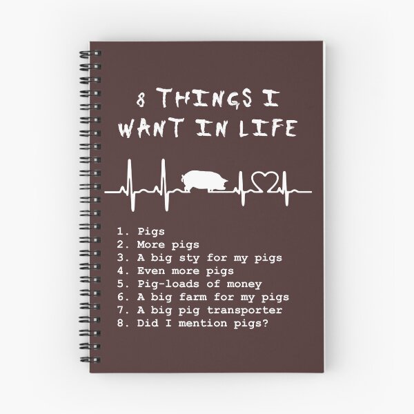Item preview, 8 things I want in life: pigs (heart ECG, white) designed and sold by SolidEarthArt.