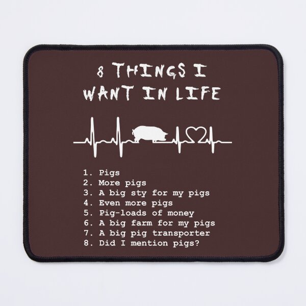 Item preview, 8 things I want in life: pigs (heart ECG, white) designed and sold by SolidEarthArt.