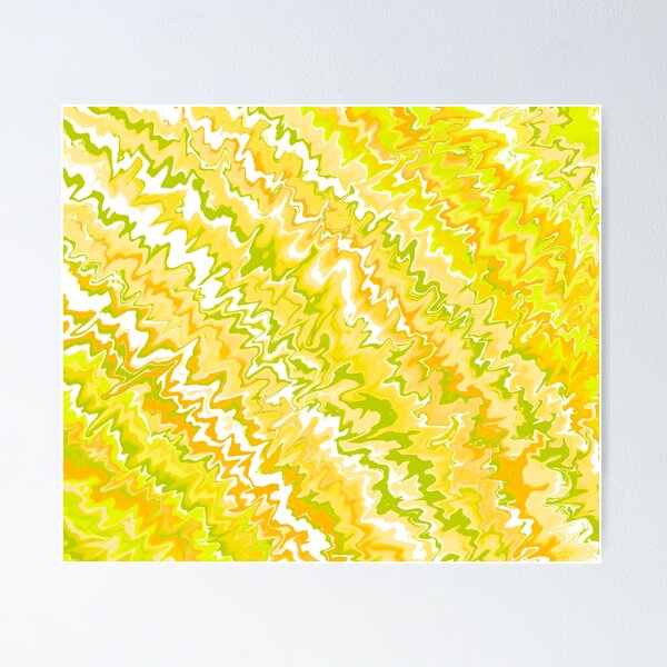Item preview, Modern Liquid Swirl Abstract Pattern Vibrant Neon Yellow, Yellow Tones Multicolor Design designed and sold by theprintedclub.