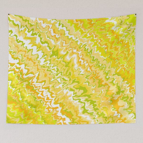 Item preview, Modern Liquid Swirl Abstract Pattern Vibrant Neon Yellow, Yellow Tones Multicolor Design designed and sold by theprintedclub.