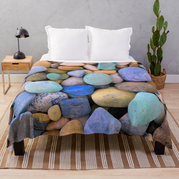 Item preview, Orange And Blue Space Pebbles, Digitally Altered Photograph Of Pebbles designed and sold by TrulyEpoque.