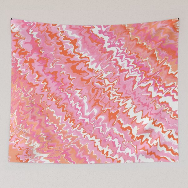 Item preview, Modern Liquid Swirl Abstract Pattern Vibrant Pastel Orange and Pink, Pink Tones and Orange Tones Multicolor Design designed and sold by theprintedclub.