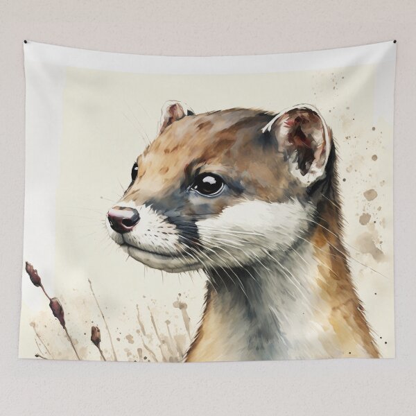 Item preview, Watercolour Stoat designed and sold by NattyCorvus.