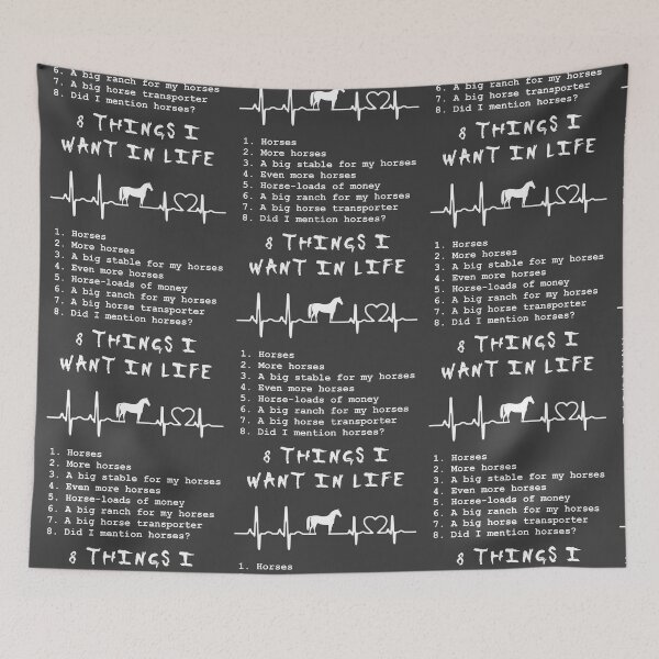 Item preview, 8 things I want in life: horses (heart ECG, white) designed and sold by SolidEarthArt.