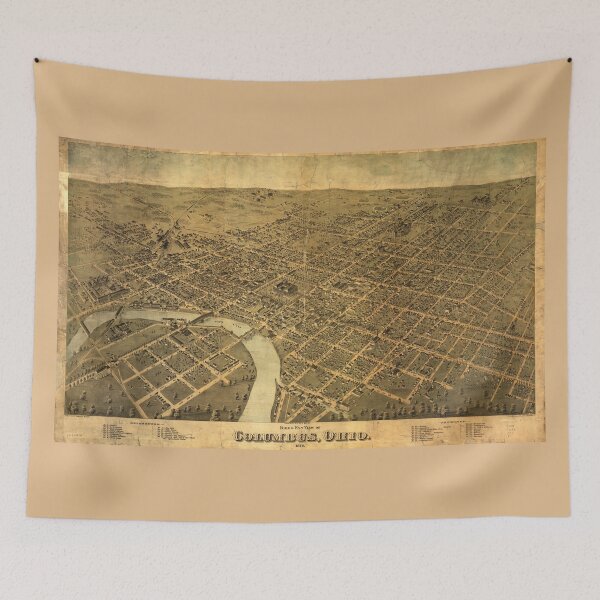 Item preview, Birds eye view of Columbus, Ohio (1872) designed and sold by allhistory.
