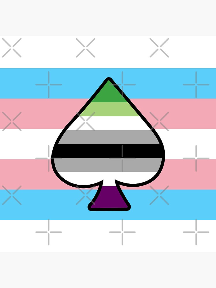 Aroace and trans pride flag with ace of spades Pin for Sale by lunyssa