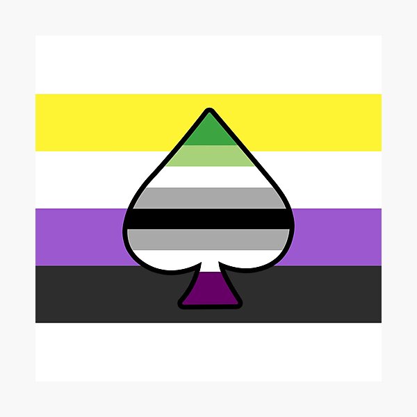 Aroace And Non Binary Pride Flag With Ace Of Spades Photographic Print For Sale By Lunyssa 6632