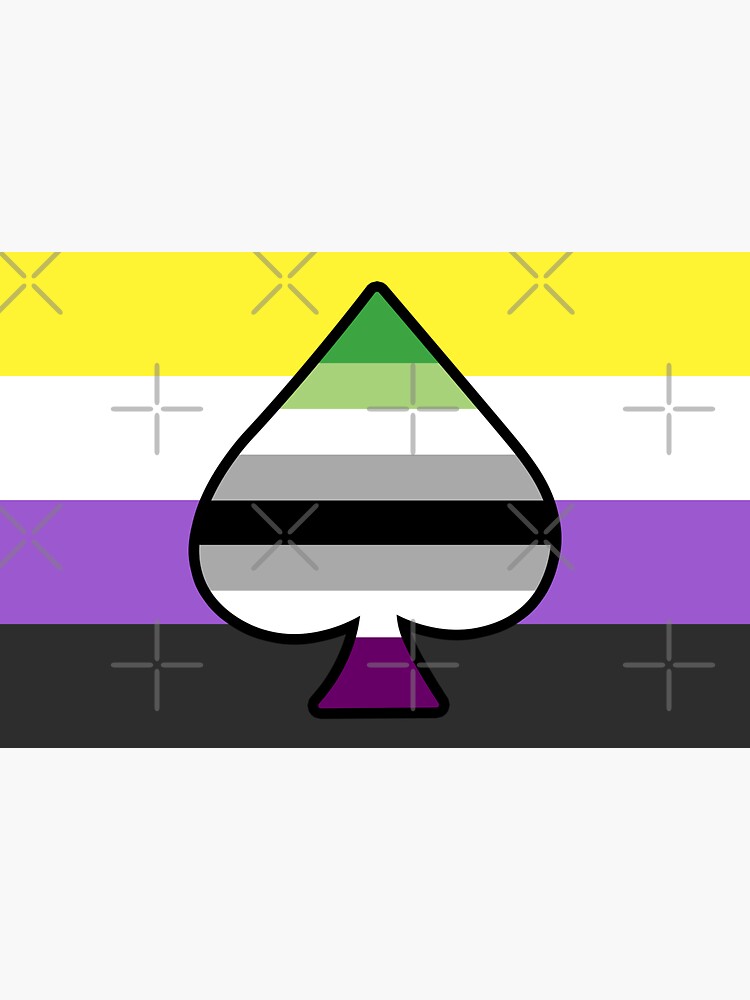 Aroace And Non Binary Pride Flag With Ace Of Spades Sticker For Sale By Lunyssa Redbubble 0451