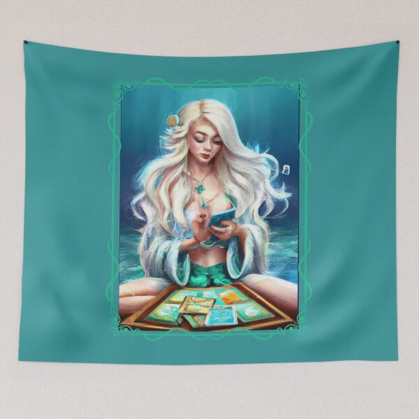 Item preview, GIRL READING TAROT CARDS UNDER THE SEA designed and sold by DanaMire.