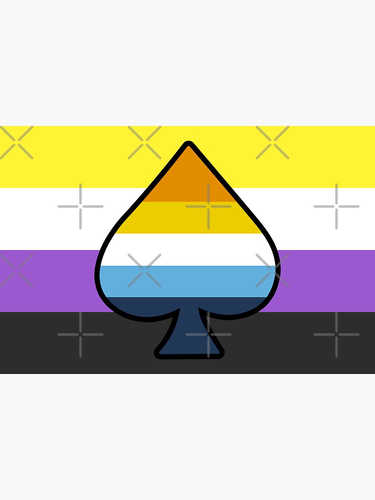 Aroace And Non Binary Pride Flag With Ace Of Spades Sticker For Sale By Lunyssa Redbubble 2216