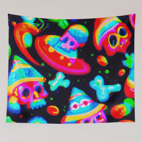 Item preview, neon skulls and bones designed and sold by Bakesales.