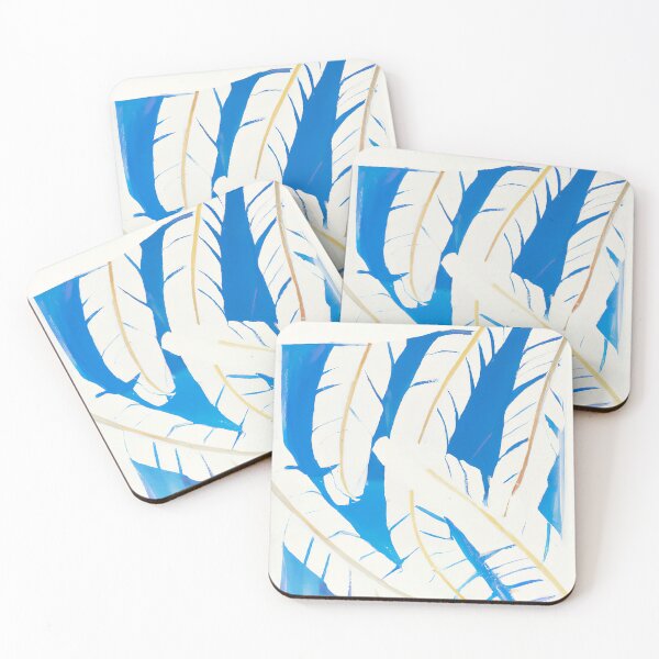 Item preview, Feathers Floating in the Water - Abstract Art - Blue and White designed and sold by Inomaly Art.