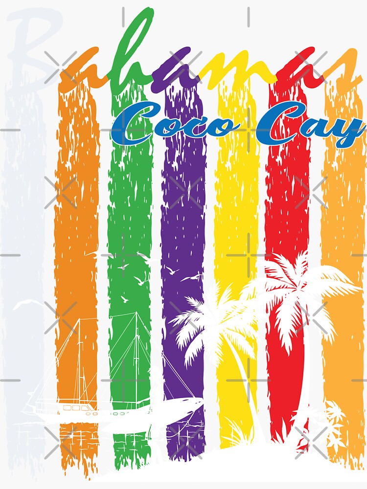 &ldquo;Coco Cay Bahamas Vacation Vintage Sunset Palm Souvenirs&rdquo; Sticker for Sale by Siyastore | Redbubble