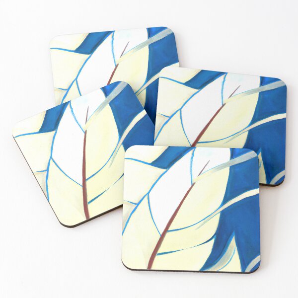 Item preview, Feathers Up Close - Abstract Art - Blue, Lemon Yellow, and White designed and sold by Inomaly Art.