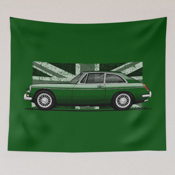 Item preview, My drawing of the green MGB GT BRG designed and sold by designjaag.
