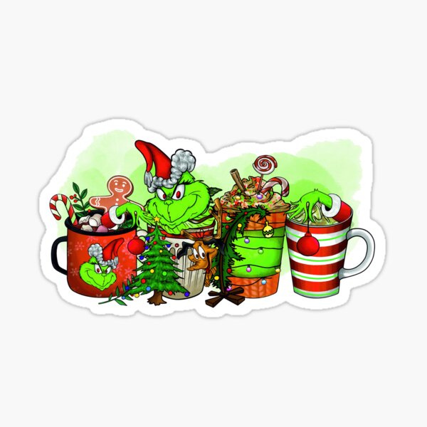 Grinch Xmas Sticker for Sale by PinkRhino24