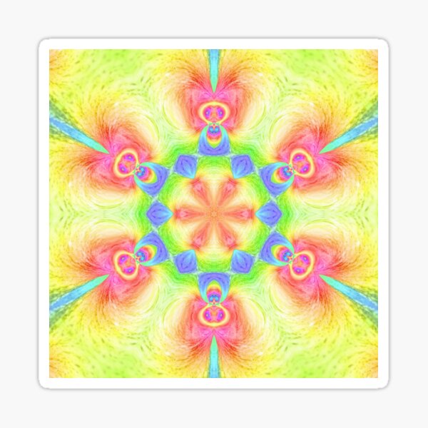 Gods from another dimension - mandala (yellow version) Sticker