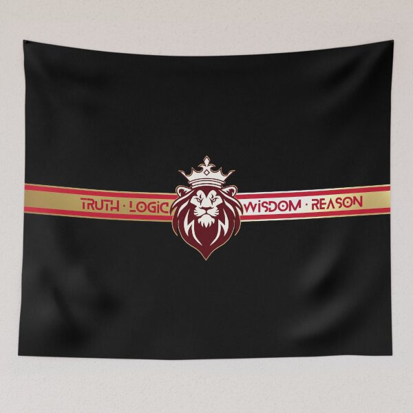 Item preview, Truth Logic Wisdom Reason Red Gold Black King Lion designed and sold by Yiorgos Designs.