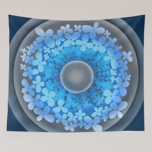 Item preview, Mandala.Transparent balloons and blue flowers designed and sold by KateQR.